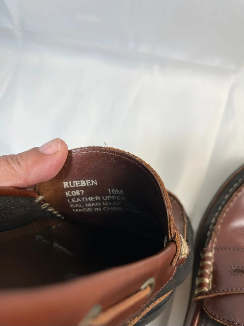 Bass Men's Two-Tone Brown Leather Penny Loafers